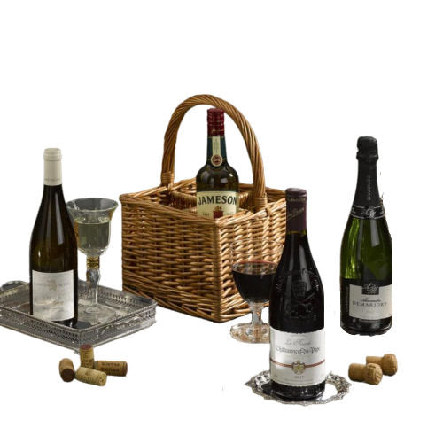 Executive Wine Collection in Wicker Carrier