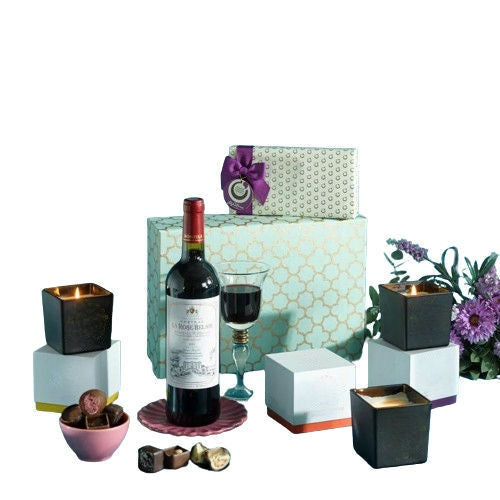 Bordeaux Rouge Wine and Festive Candles