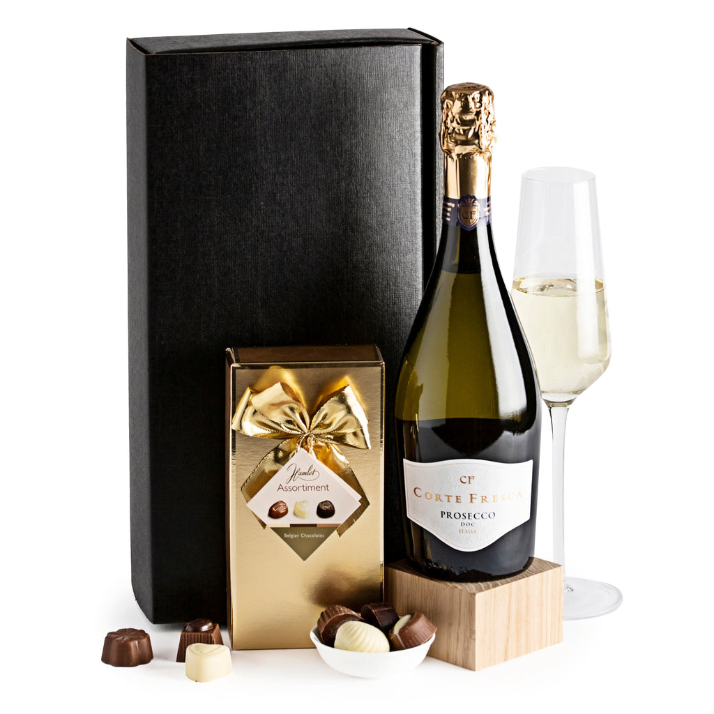 Prosecco, Belgian Chocolates & Candle Gift